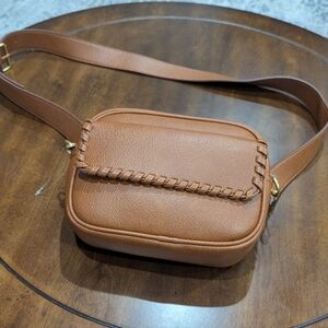 NWOT Stylish Brown Leather Crossbody Bag